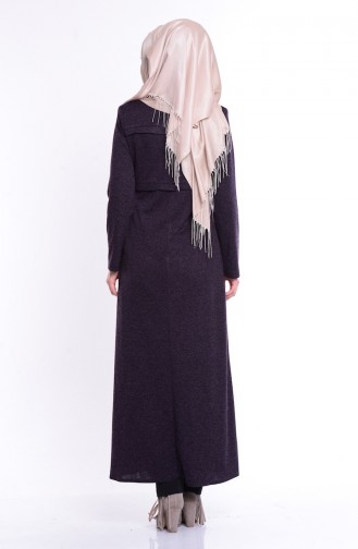 Abaya Coupe Laser  0488-01 Pourpre Foncé 0488-01