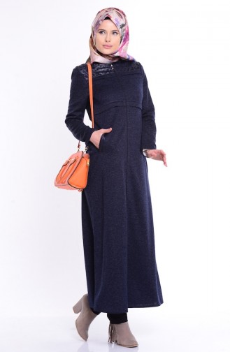 Abaya Coupe Laser 0488-04 Bleu Marine 0488-04