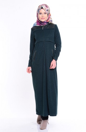 Abaya Coupe Laser 0488-02 Vert emeraude 0488-02