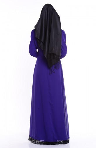 Dark Purple Hijab Dress 2540-11