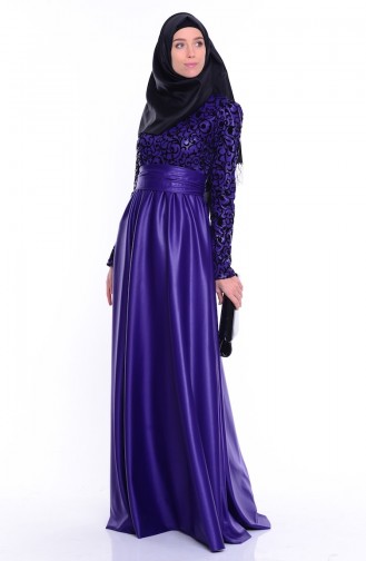 Purple İslamitische Avondjurk 1042-09