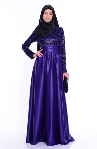 Purple İslamitische Avondjurk 1042-09