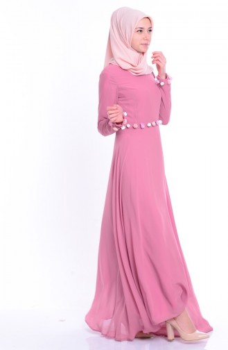 Robe Hijab Rose Pâle 4081-02