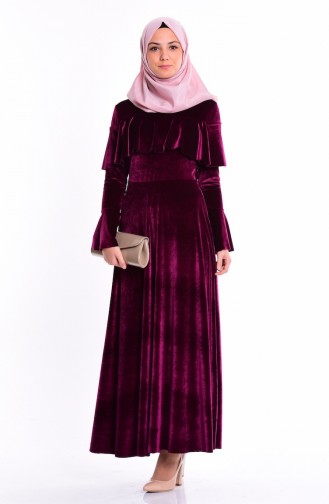 Plum Hijab Dress 4008-01