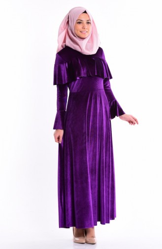 Purple Hijab Dress 4008-06