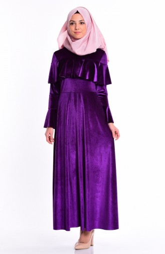 Purple Hijab Dress 4008-06