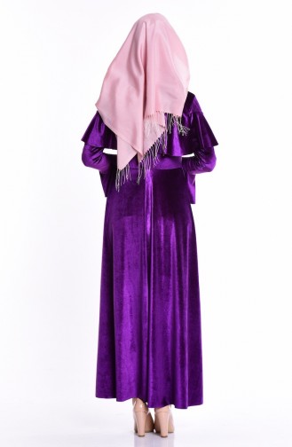 Purple Hijab Dress 4008-06