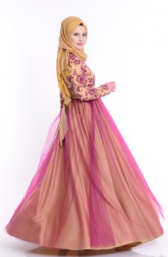 Zwetschge Hijab-Abendkleider 1087-01