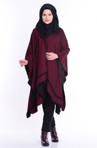 Claret red Poncho 9195-01