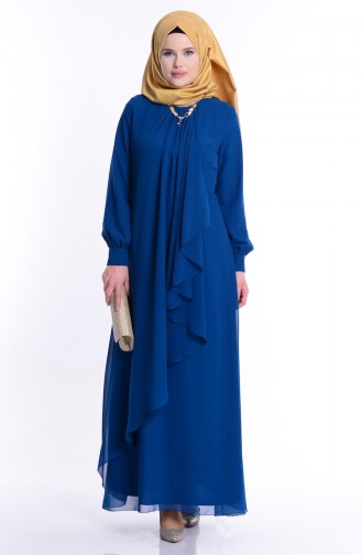 Petrol Hijab Dress 52547-05