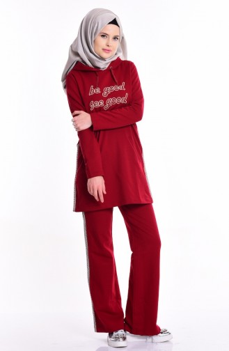 Claret Red Tracksuit 1244-03