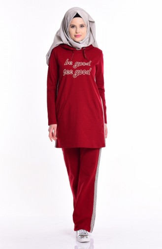 Claret Red Tracksuit 1244-03