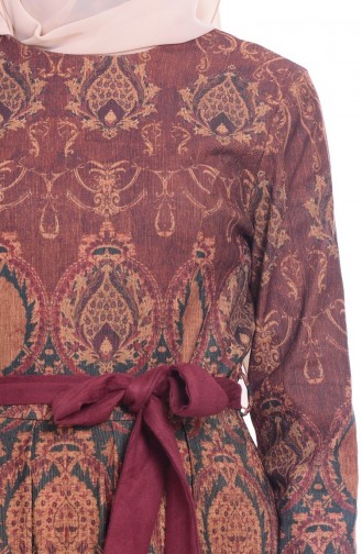 Braun Hijab Kleider 8057-02