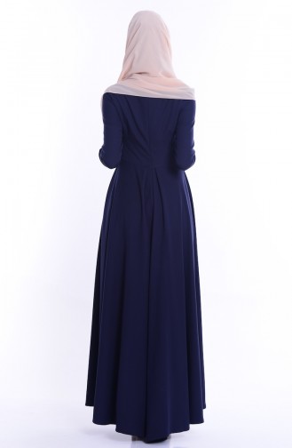 Asymmetrisches Kleid 4055-15 Dunkelblau 4055-15