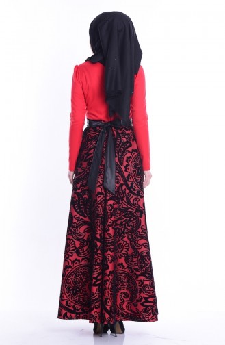 Rot Hijab-Abendkleider 1081-05