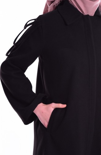 معطف طويل أسود 5156-01