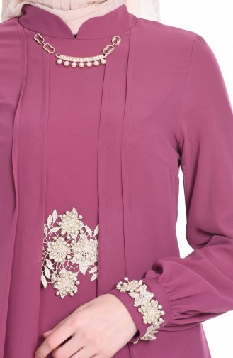 Beige-Rose Hijab-Abendkleider 52546-02