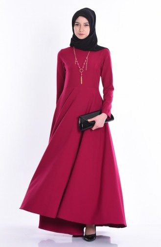 Dark Fuchsia Hijab Dress 4055-16