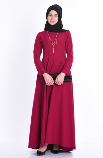 Dark Fuchsia Hijab Dress 4055-16