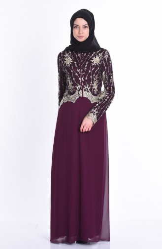 Plum Hijab Dress 52549-02