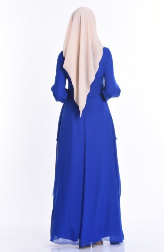 Saxe Hijab Evening Dress 52546-07