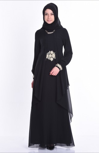 Schwarz Hijab-Abendkleider 52546-06