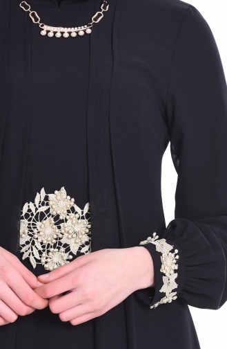 Schwarz Hijab-Abendkleider 52546-06