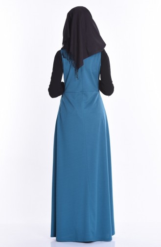 Petrol Hijab Dress 2115-10