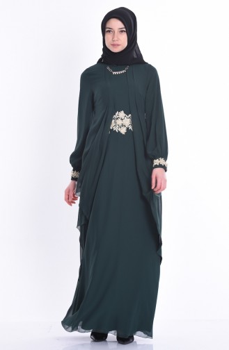 Grün Hijab-Abendkleider 52546-01