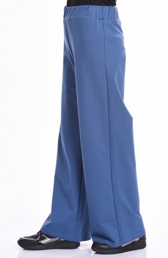 Pantalon Large Taille élastique 3054-02 Bleu 3054-02