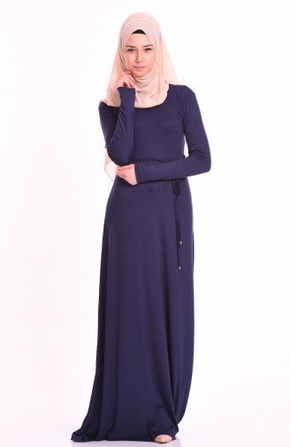 Navy Blue Hijab Dress 0751-08