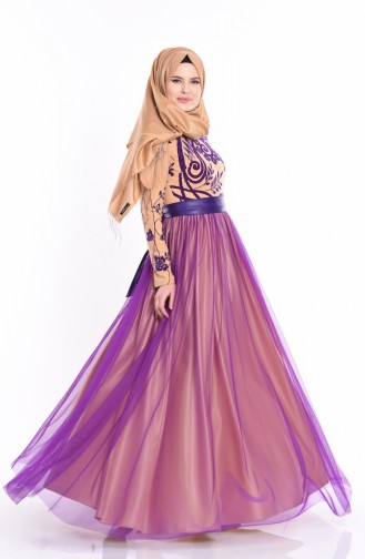 Gold Hijab Evening Dress 1089A-01