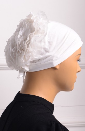 Bonnet a Dentelle et Froufrous 02 Blanc 02