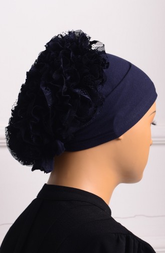 Bonnet a Dentelle et Froufrous 07 Bleu Marine 07