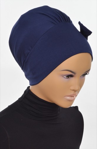 BONNET AVEC NOEUD-BLEU MARİNE B0005-1 0005-1