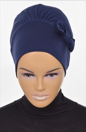 BONNET AVEC NOEUD-BLEU MARİNE B0005-1 0005-1