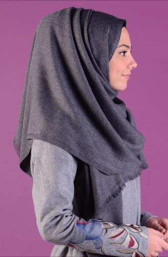 Düz Kışlık Şal 90052-09 Gri