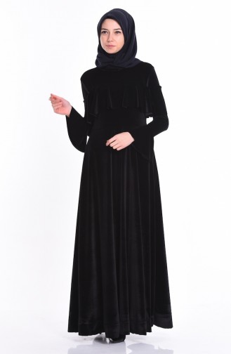 Black Hijab Dress 4008-03