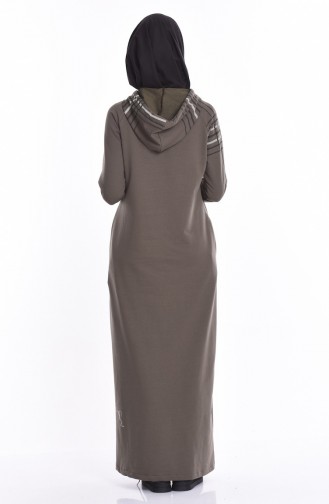 Khaki Hijab Dress 1271-06