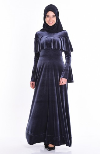 Smoke-Colored Hijab Dress 4008-08