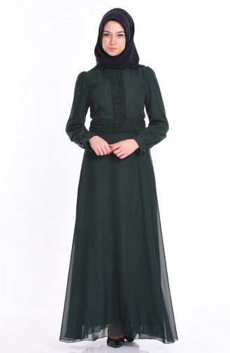 Green Hijab Dress 1707-01