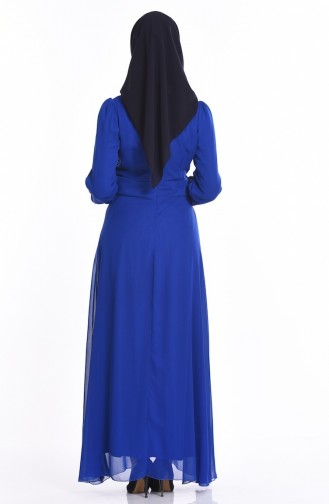 Saxe Hijab Dress 1707-03