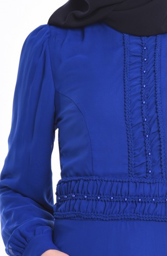 Şifon Boncuk İşlemeli Elbise 1707-03 Saks