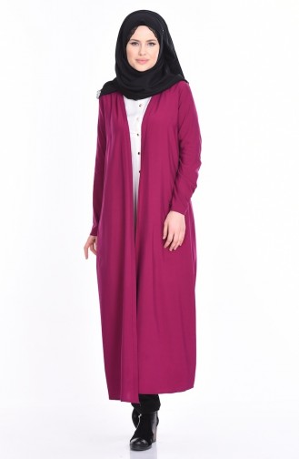 BENGISU Long Viscose Cardigan 4028-14 Plum 4028-14