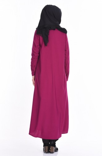 BENGISU Long Viscose Cardigan 4028-14 Plum 4028-14