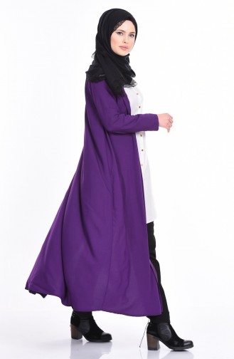 BENGISU Long Viscose Cardigan 4028-15 Purple 4028-15