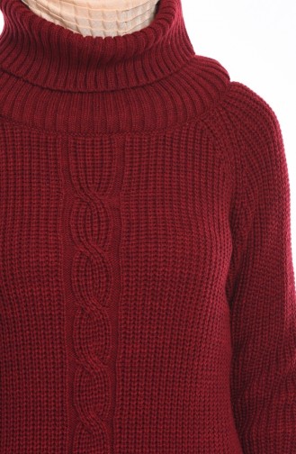 Strickpullover mit Halskragen 3872-07 Weinrot 3872-07