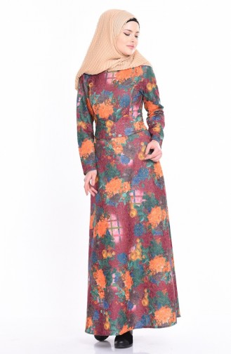 فستان أخضر زمردي 9083-02