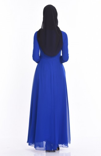 Saks-Blau Hijab Kleider 1715-08