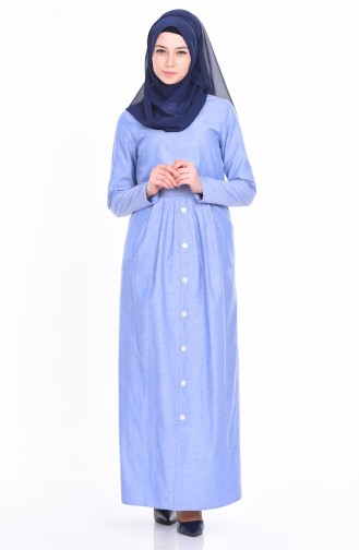 Hellblau Hijab Kleider 4059-08